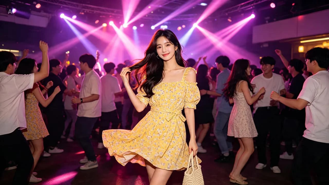 서면 클럽 조명 아래 인파 속에서 즐기는 모습