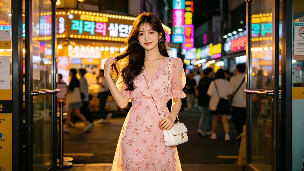 서면 야시장 골목을 걷는 모습